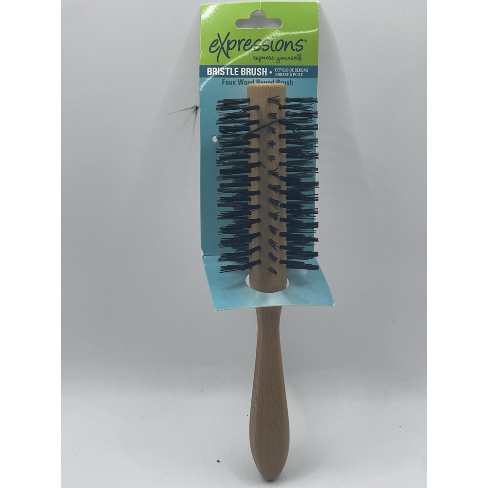 NEW Expressions Hair Brush All Purpose Flair Bristle Faux Wood Grain 2004‎